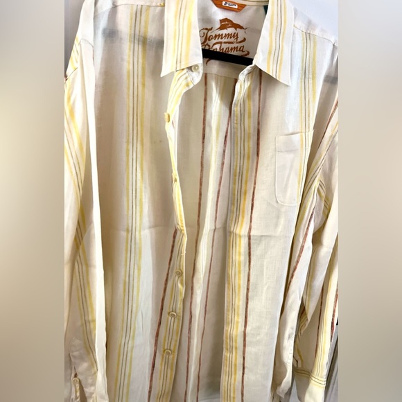 TOMMY BAHAMA Men’s Linen Striped Button Down Shirt, Size XL - Picture 3 of 9